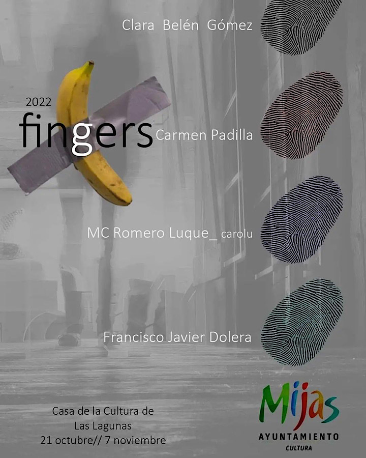 Cartel de la exposición “Fingers” en Mijas